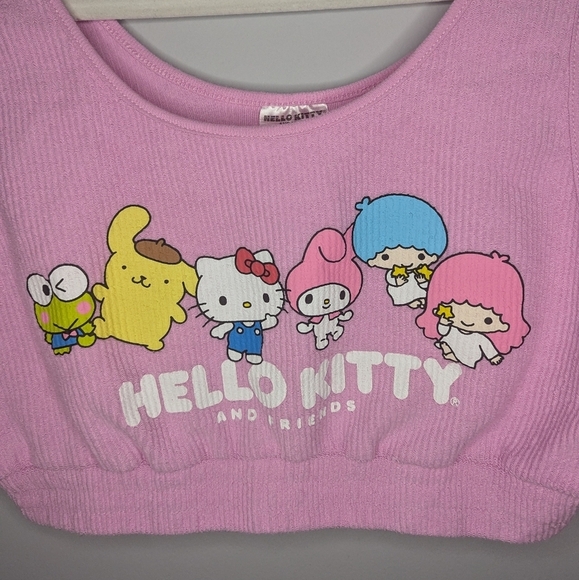 Hello Kitty and Friends Dancing Cropped Tank Top pink woman's Large - Picture 2 of 5